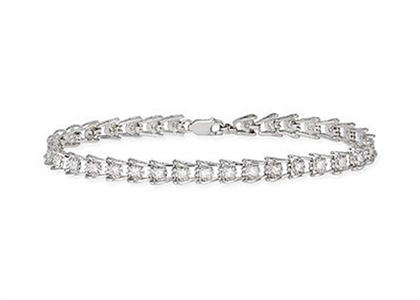 Silver Plated CZ Studded Tennis Bracelet